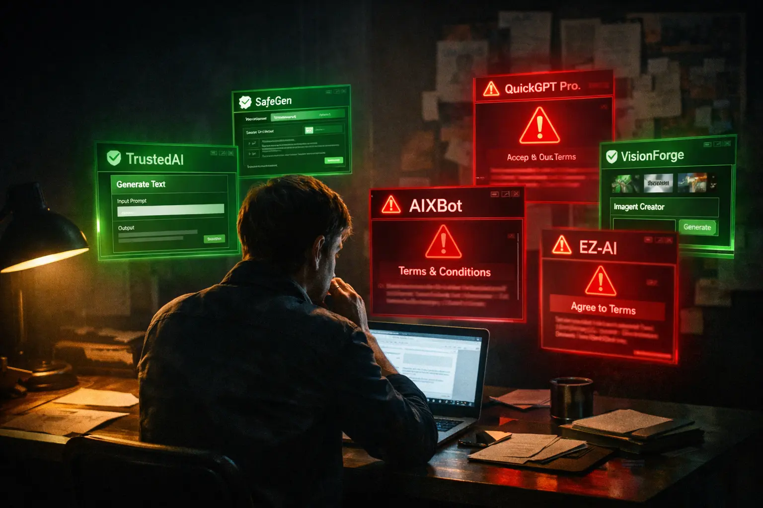 user confused between real and fake AI software platforms