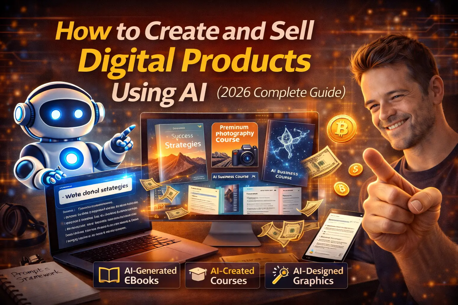 create and sell digital products using AI