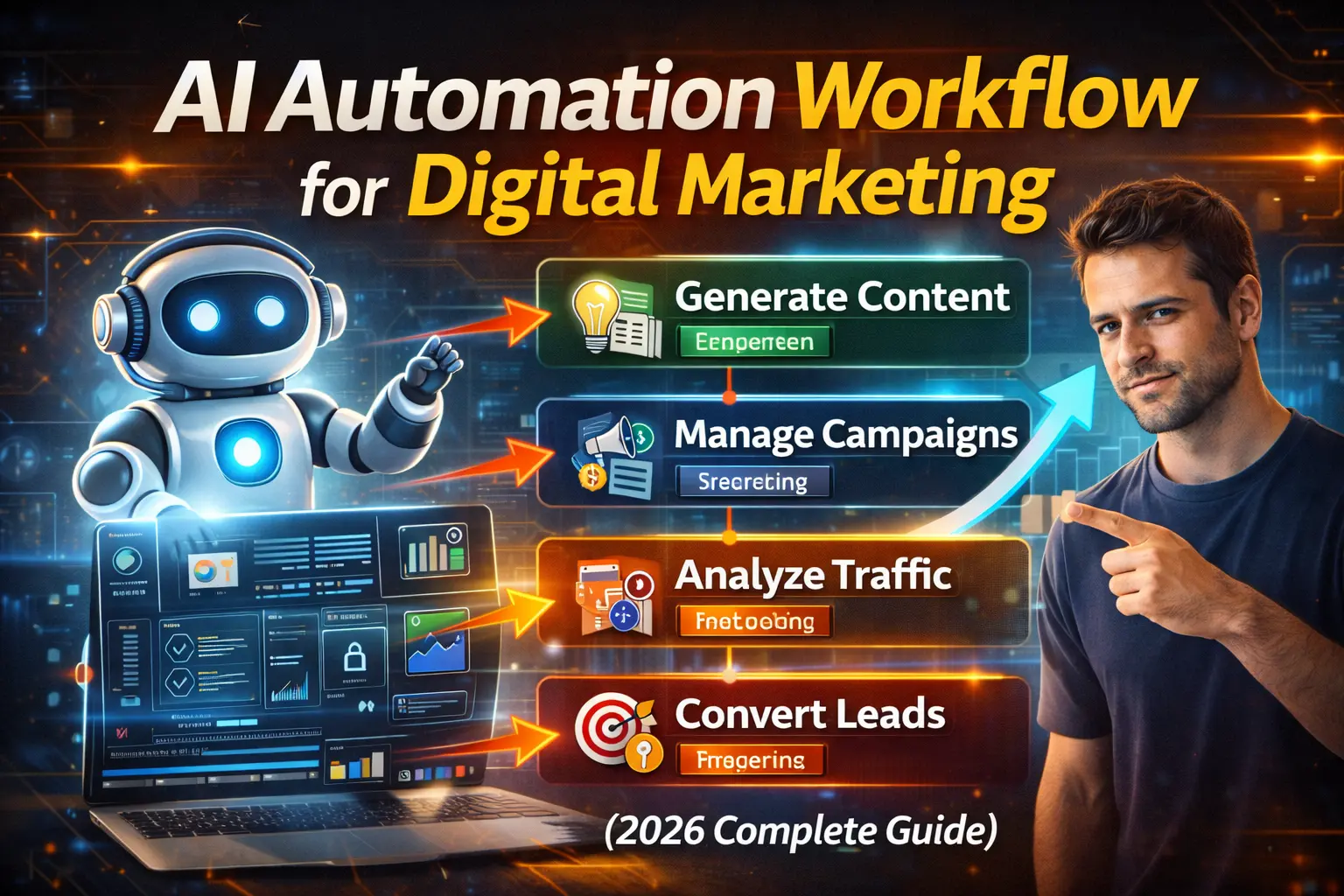 AI automation workflow for digital marketing